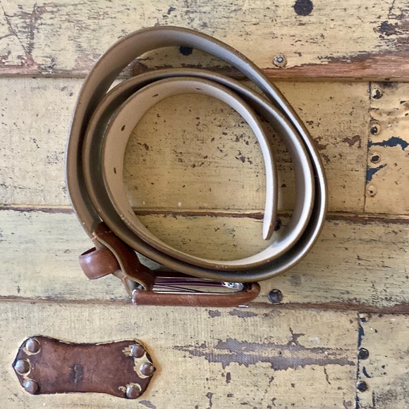 VIA SPIGA LEATHER BELT BROWN NEUTRAL ITALY LEATHER BELT WMNS SIZE S M - Picture 11 of 12